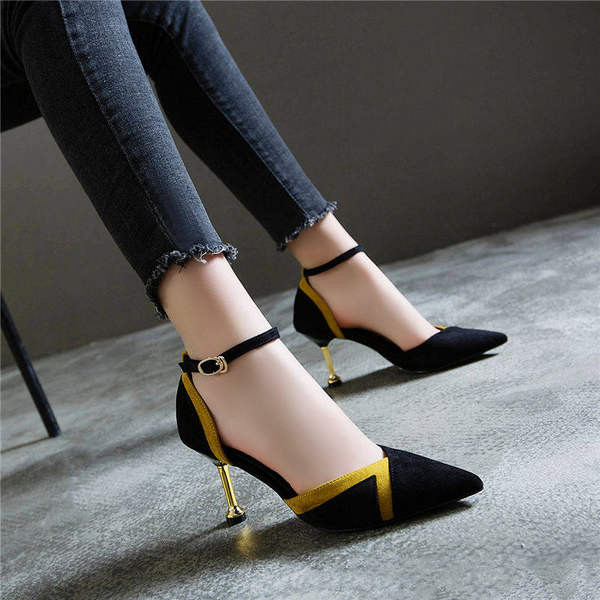 Moderne ženske cipele od eko brušene kože sa petom od 7,6 cm