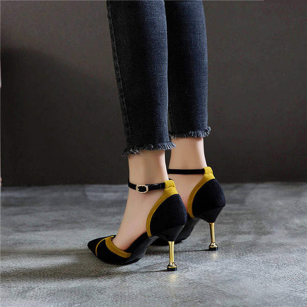 Moderne ženske cipele od eko brušene kože sa petom od 7,6 cm