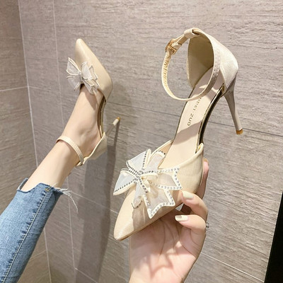 Moderne ženske cipele na špic sa petom visine 7 cm