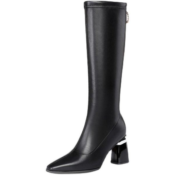 Moderne ženske kožne čizme od eko kože sa petom od 8 cm