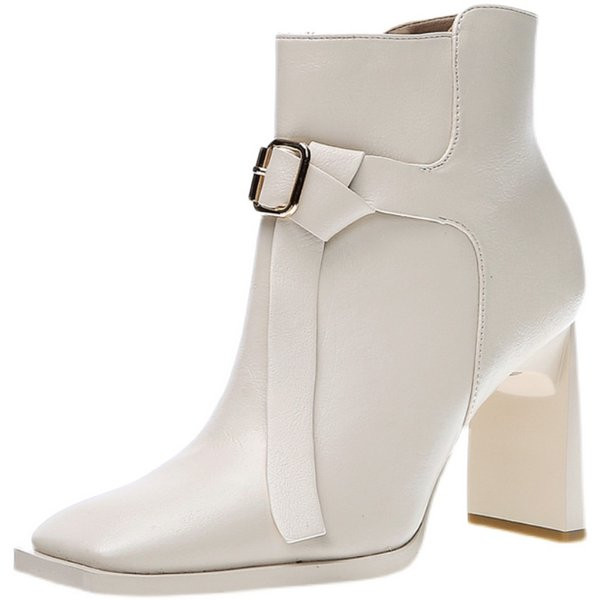 Moderne ženske čizme od umjetne kože sa petom od 8 cm