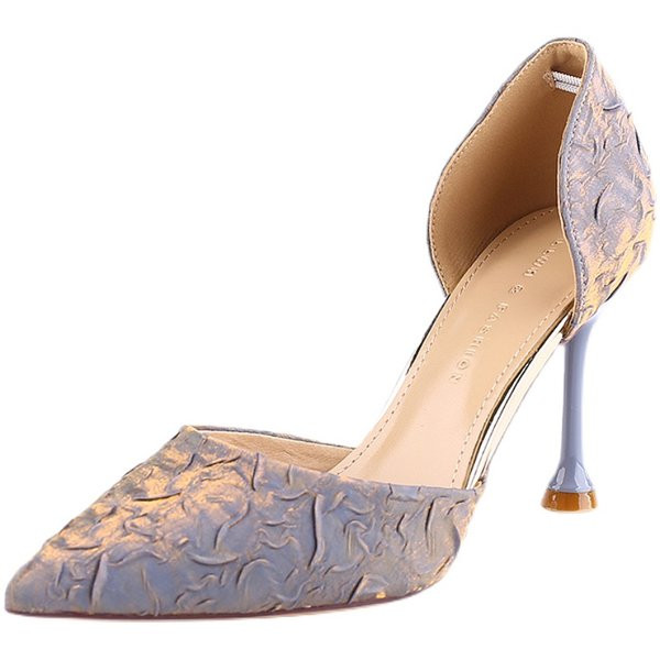 Ženske sandale od tekstila na tanku petu