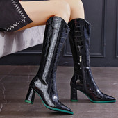 Model ženskih kožnih čizama na špic sa petom od 7 cm