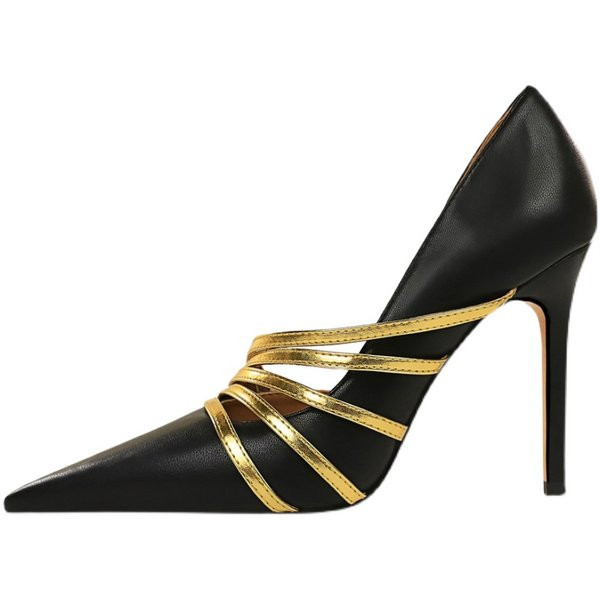 Ženske kožne cipele na petu 9 cm - model na špic