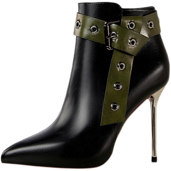 Ženske čizme na tanku petu 10,5 cm i metalnu kopču