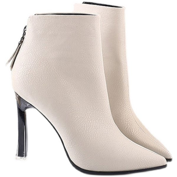 Moderne ženske čizme od umjetne kože s patentnim zatvaračem