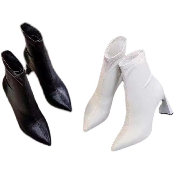 Kožne ženske čizme s debelom petom