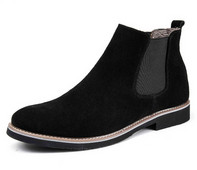 Elegantne muške čizme od eko brušene kože s ravnim potplatom