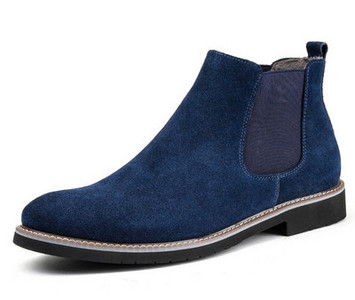 Elegantne muške čizme od eko brušene kože s ravnim potplatom