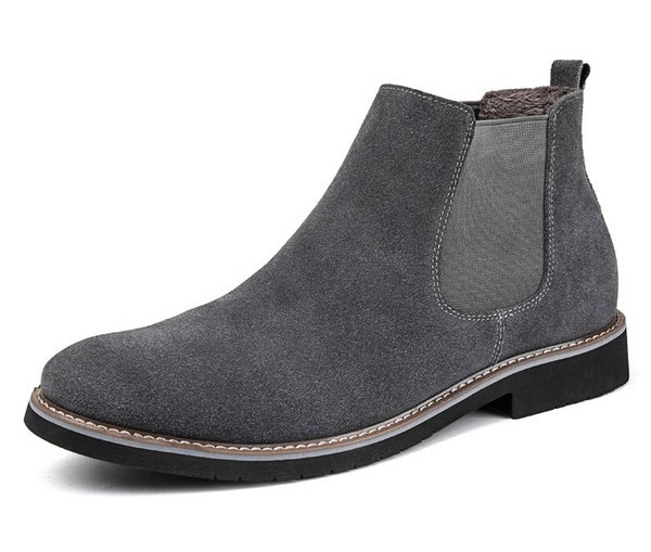Elegantne muške čizme od eko brušene kože s ravnim potplatom