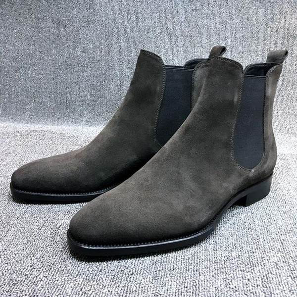 Мъжки боти от еко велур с ластик
