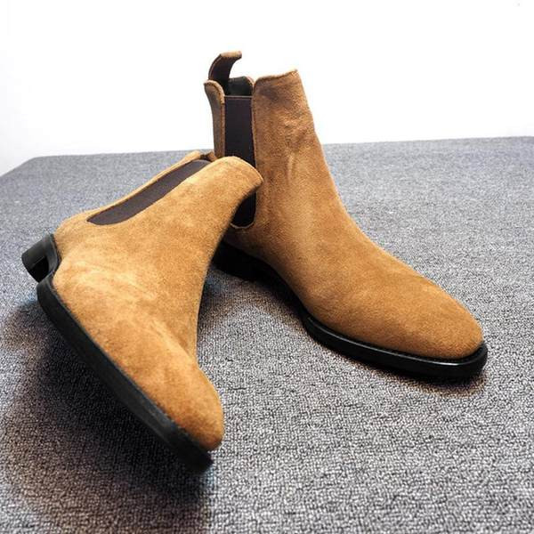 Мъжки боти от еко велур с ластик