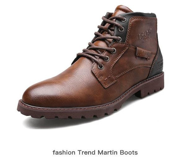 Elegantne muške kožne čizme s vezicama i patentnim zatvaračem