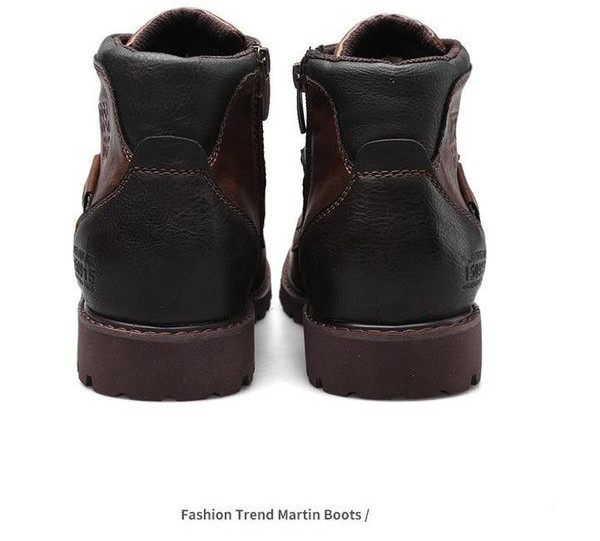 Elegantne muške kožne čizme s vezicama i patentnim zatvaračem