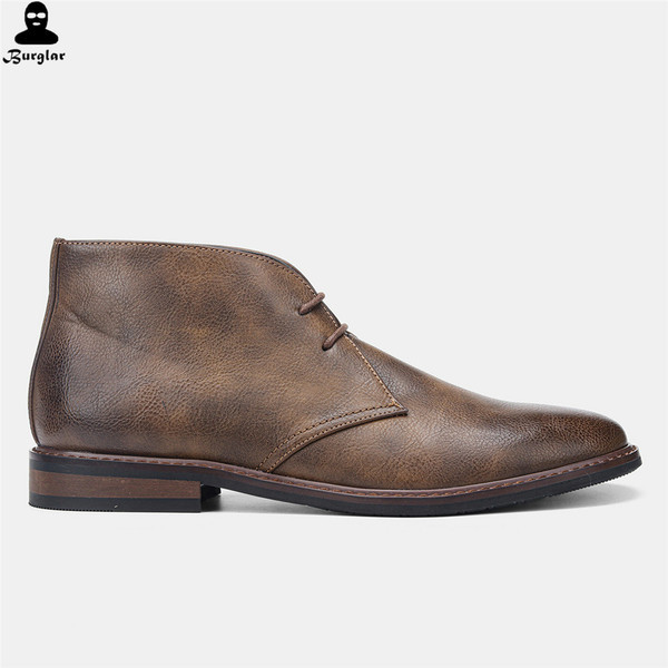 Moderne kožne čizme s vezicama - za muškarce