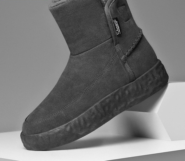 Мъжки боти с дебела кадифена подплата и висока подметка 