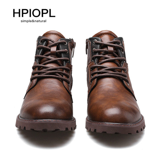 Muške kožne čizme s vezicama