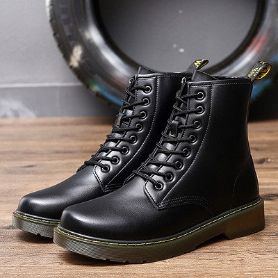 Muške elegantne čizme s vezicama i ravnim potplatom od eko kože