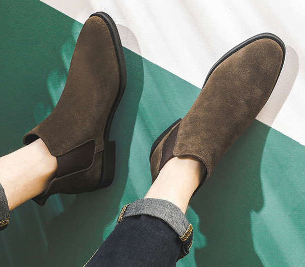 Muške čizme od brušene kože