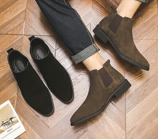 Muške čizme od brušene kože