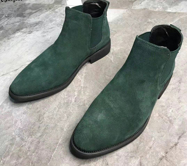 Muške čizme od brušene kože