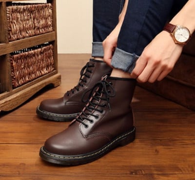 Мъжки боти с връзки и еко кожа