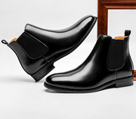 Мъжки кожени боти в черен и кафяв цвят