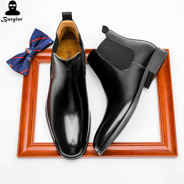 Мъжки кожени боти в черен и кафяв цвят 