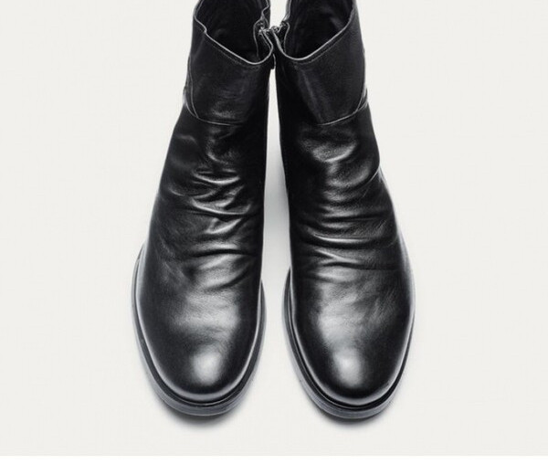 Muške čizme od umjetne kože s vezom