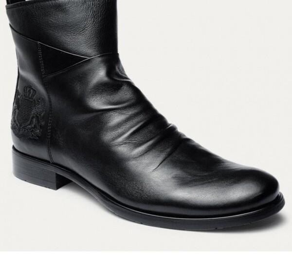 Muške čizme od umjetne kože s vezom