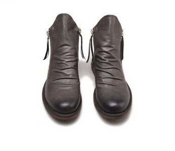 Muške čizme od umjetne kože s patentnim zatvaračima sa strane