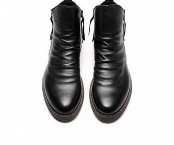 Muške čizme od umjetne kože s patentnim zatvaračima sa strane