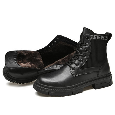 Muške čizme s vezicama u crnoj boji