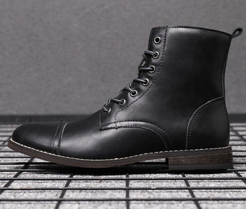 Νέο μοντέλο ανδρικές έκο δερμάτινες μπότες με κορδόνια σε πολλά χρώματα