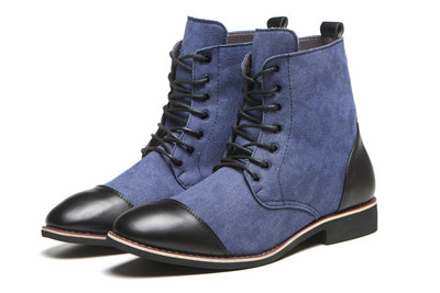 Ανδρικές μπότες casual μυτερό μοντέλο με κορδόνια