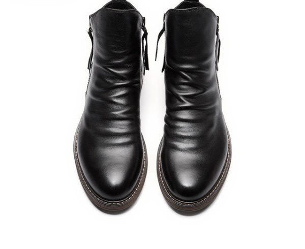 Muške čizme sa ravnim đonom i vezicama - eko koža