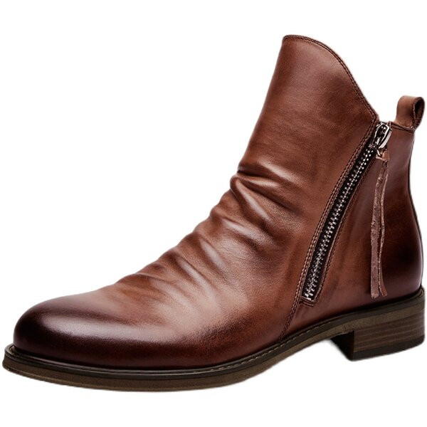 Muške čizme sa ravnim đonom i vezicama - eko koža