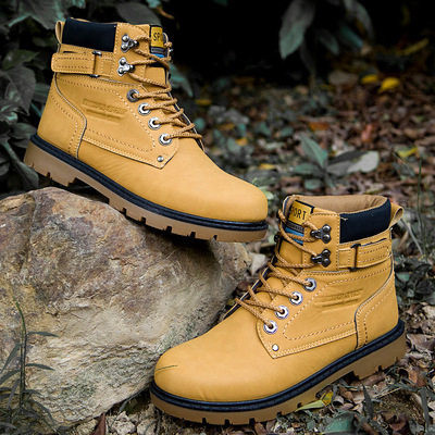 Мъжки боти от еко кожа  с груба подметка