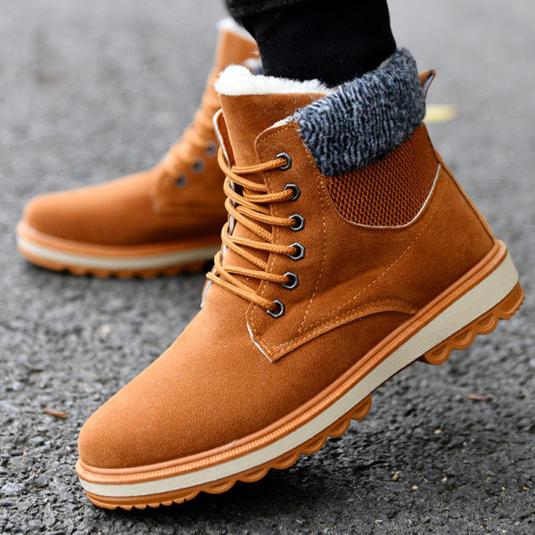 Χειμερινά ανδρικά μποτάκια με κορδόνια και ζεστή φόδρα