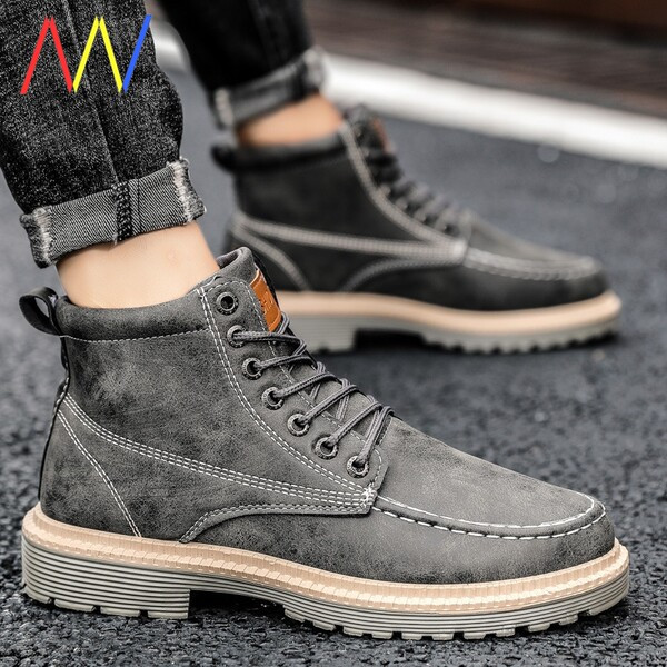 Мъжки актуални ботуши от еко кожа за зимата