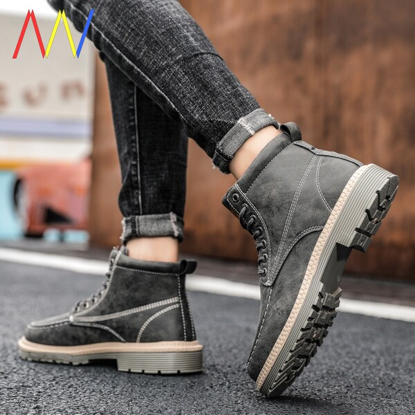 Мъжки актуални ботуши от еко кожа за зимата