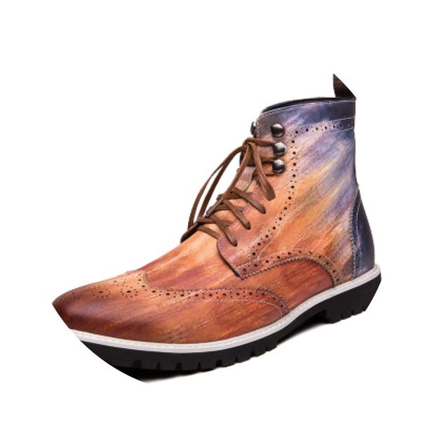 Мъжки модерни боти заострен модел с връзки 