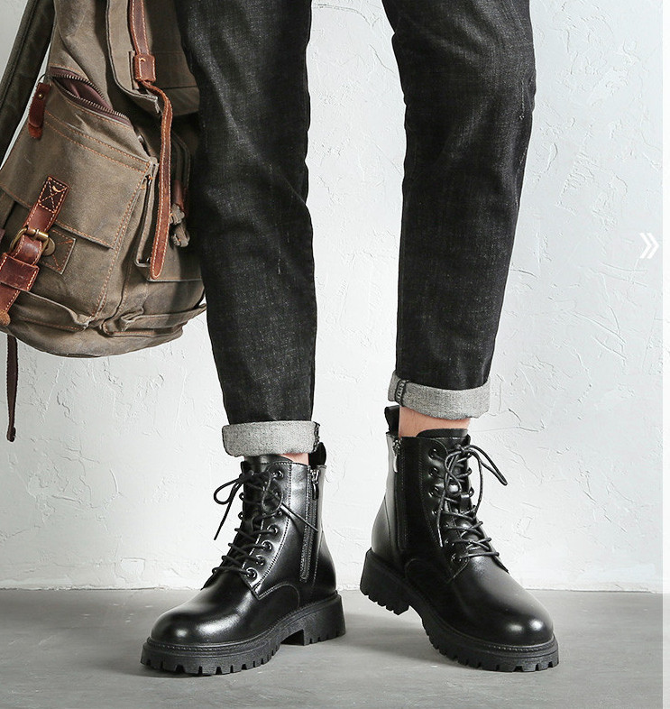 Elegantne muške čizme od eko kože s patentnim zatvaračem