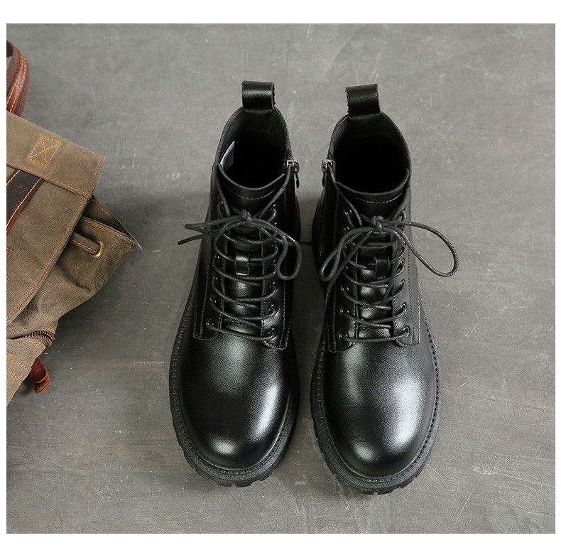 Elegantne muške čizme od eko kože s patentnim zatvaračem