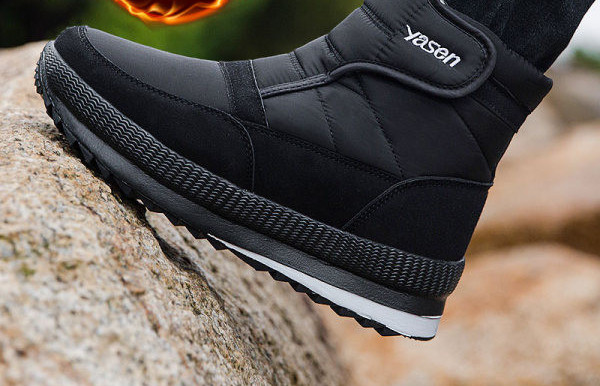 Cizme de iarnă pentru bărbați impermeabile cu închidere cu velcro și căptușeală caldă