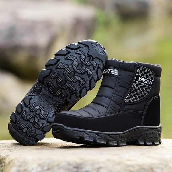 Ανδρικά μποτάκια με μαλακή φόδρα για το χειμώνα με επιγραφή