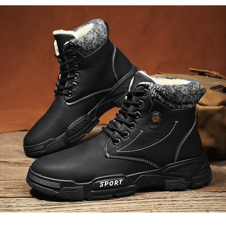 Žieminiai vyriški batai šiltu pamušalu - eko oda