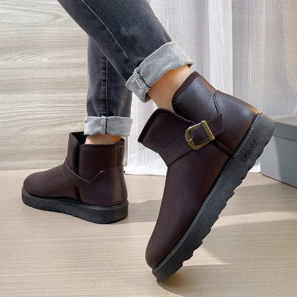 Moderne muške čizme od eko kože sa mekom postavom i kopčom