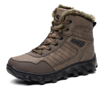 Ανδρικές χειμερινές μπότες με απαλή φόδρα και κορδόνια
