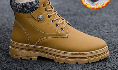 Ανδρικά μποτάκια casual από οικολογικό δέρμα με ζεστή φόδρα